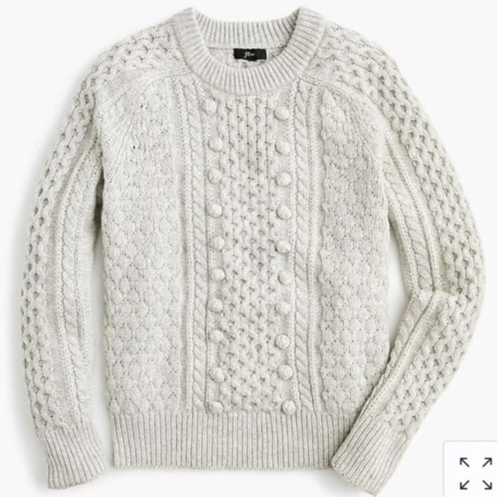 J.CREW Popcorn Cable Knit Sweater in Grey